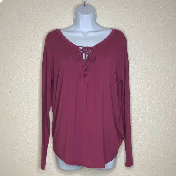 Victoria’s Secret PINK Super Soft small front lace long sleeve shirt - Picture 1 of 12